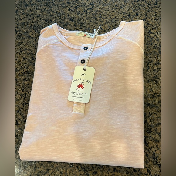 AGAVE DENIM long sleeve Henley Jersey 4 button shirt Medium Spanish Villa - Picture 2 of 16